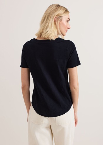 Phase Eight Elspeth V Neck T Shirts Navy Canada | FOWSXI-149